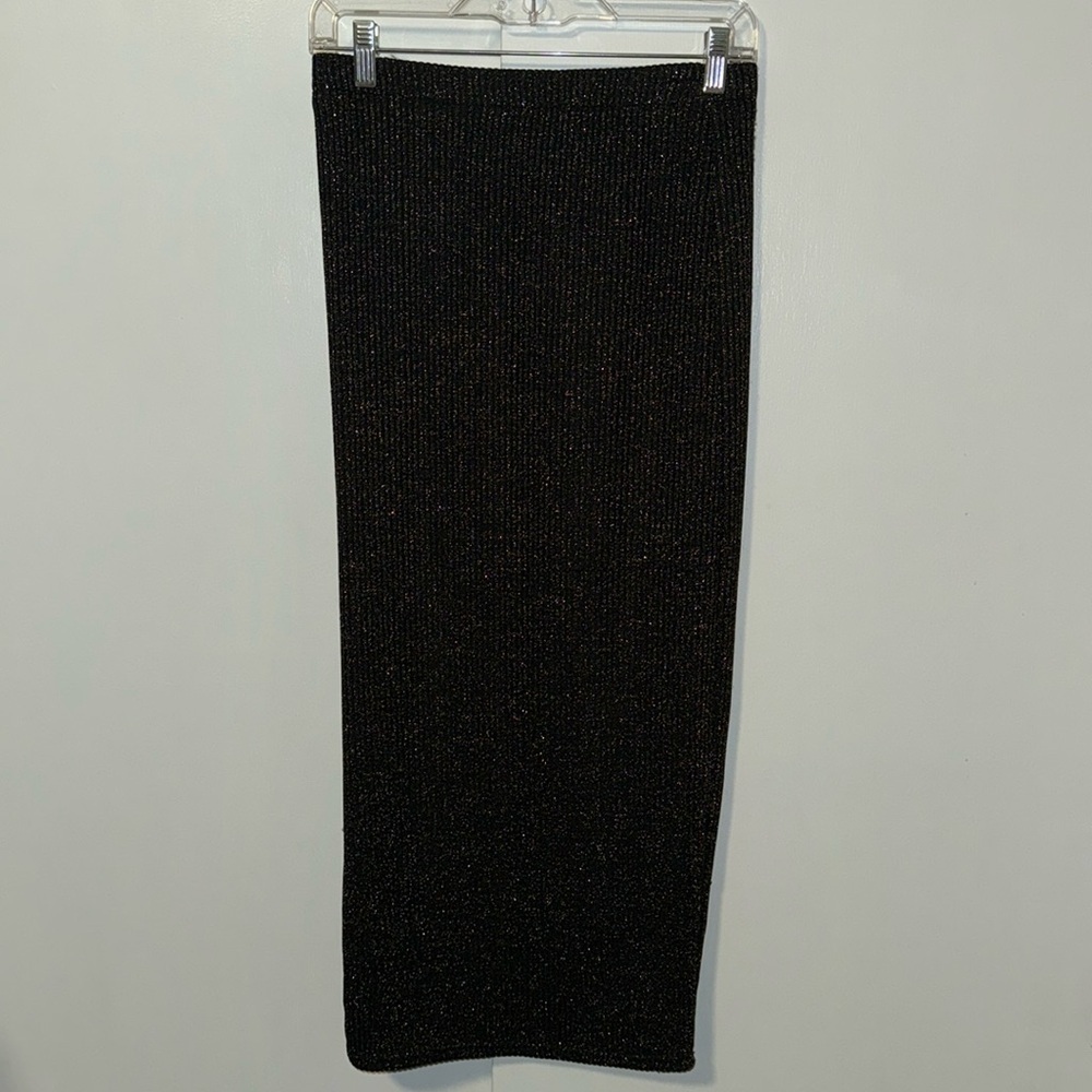 Bardot Ribbed Metallic Stretch Knit Maxi Skirt Women’s Size 6 S